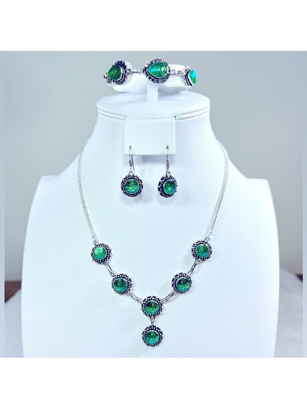 🌈🐠 Rainbow Titanium Fish 925 Necklace Bracelet & Earrings ONLY